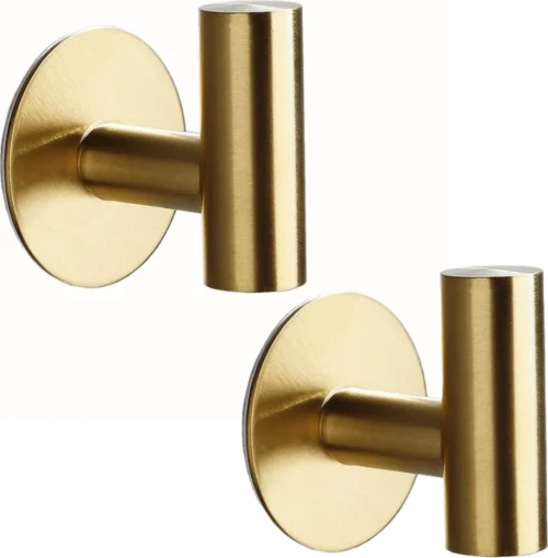 EAVY 2 Stuks Zelfklevende Handdoekhaakjes - Handdoekhouders - Plakhaakjes - Goud