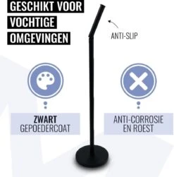 MM Brands WC Rolhouder - Toiletrol Houder Staand - WC Papier Rollenhouder Zonder Boren - Zwart -Badkamer Kast Winkel 1180x1200