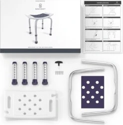 Sanicraft® Douchekruk - In Hoogte Verstelbaar - Douchekrukje - Roestvrij - 150kg Draagkracht - Comfortabel Zitkussen - Inclusief Douchekophouder, Handgrepen, Anti Slip Poten 13 Sanicraft® Douchekruk - In Hoogte Verstelbaar - Douchekrukje - Roestvrij - 150kg Draagkracht - Comfortabel Zitkussen - Inclusief Douchekophouder, Handgrepen, Anti Slip Poten -Badkamer Kast Winkel 1182x1200 8