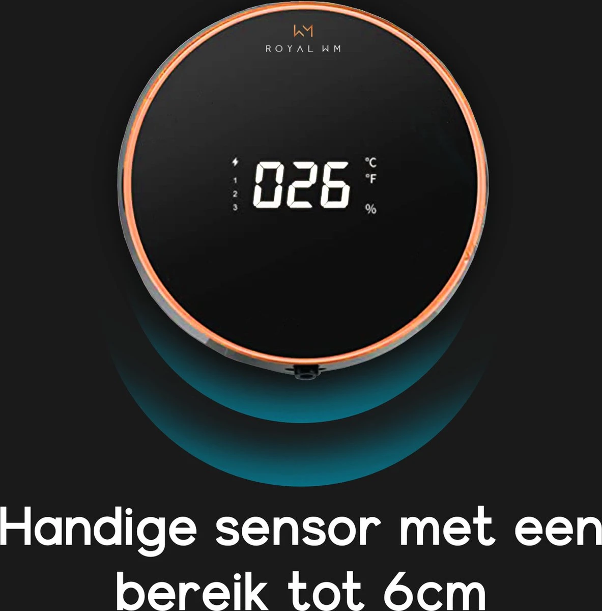 Royal WM - Automatische Zeepdispenser - 300ml - Zwart - Wandmontage - Sensor 6 Royal WM - Automatische Zeepdispenser - 300ml - Zwart - Wandmontage - Sensor - Afbeelding 6