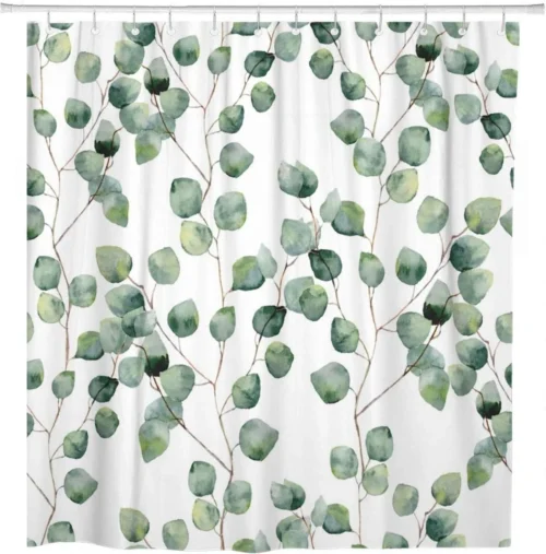 Douchegordijn - Badkamer Accessoires - Eucalyptus - 180x200 Cm