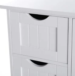 Badkamerkast, Ladekast Met 4 Schuifladen En 1 Deur, Wit, 55 X 81 X 30 Cm -Wastafelonderkast - Badkamermeubel -Badkamer Kast Winkel 1184x1200 16