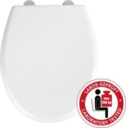 WENKO WC Bril Gubbio - Antibacterieel Wit Duroplast - Easy-Close Sluiting - Fix-Clip Bevestiging In RVS - Belastbaar Tot 350 Kg - Toiletbril - Toiletzitting -Badkamer Kast Winkel 1184x1200 19