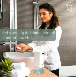 Royal Belinda Automatische Zeepdispenser - 280 ML Schuimdispenser Met Sensor - Wandmontage - No Touch - Zeeppompje - Wit -Badkamer Kast Winkel 1184x1200 6