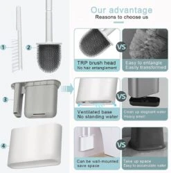 Merkloos WC Borstel Met Houder | WC Borstel | Vrijstaand | Flexibel | Wit | Inclusief Ophangsysteem En Gratis Borsteltje -Badkamer Kast Winkel 1187x1200 4