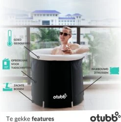 Zitbad | Opblaasbaar Zitbad Voor Volwassenen Van OTUBB | Ofuro | Opvouwbare Badkuip | Inklapbaar | Rond | IJsbad | Zwart | Bath Bucket -Badkamer Kast Winkel 1188x1200 8