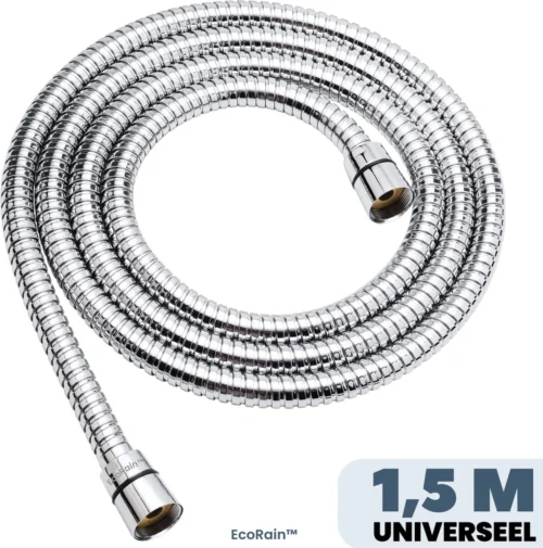EcoRain – Universele Doucheslang 1.5 Meter – 150 Cm – Anti Lek – G ½ 1/2" - Draaiaansluiting – Waterkraan Slang - Chroom