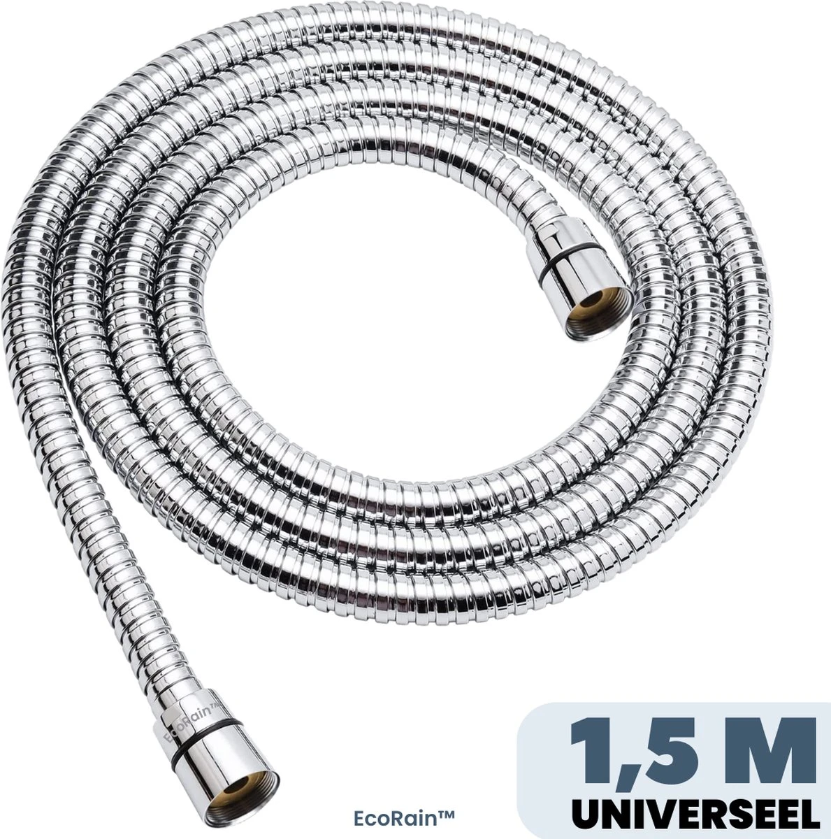 EcoRain – Universele Doucheslang 1.5 Meter – 150 Cm – Anti Lek – G ½ 1/2" - Draaiaansluiting – Waterkraan Slang - Chroom 1 EcoRain – Universele Doucheslang 1.5 Meter – 150 Cm – Anti Lek – G ½ 1/2" - Draaiaansluiting – Waterkraan Slang - Chroom