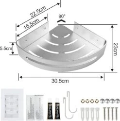 Sens Design Doucherekjes Set Van 3 - Doucherek Zonder Boren - Zilver -Badkamer Kast Winkel 1189x1200 7