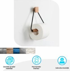 Toiletrolhouder Zonder Boren- Wc Rolhouder - Zuignap - Zelfklevend - Hout -Badkamer Kast Winkel 1191x1200