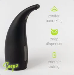 Soopz Black Graphite Classic - Automatische Zeepdispenser - No Touch Sensor - Mat Zwart - 300ml – Zeeppompje -Badkamer Kast Winkel 1192x1200 4