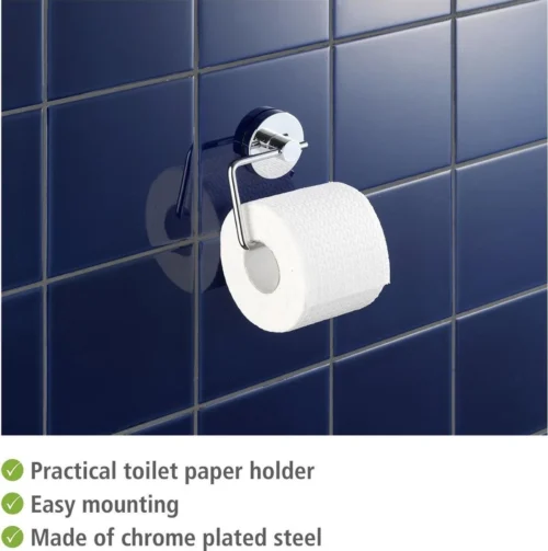 WENKO Vacuum-Loc Toiletrolhouder Milazzo Chroom - WC Rolhouder - Bevestigen Zonder Boren -Badkamer Kast Winkel 1192x1200