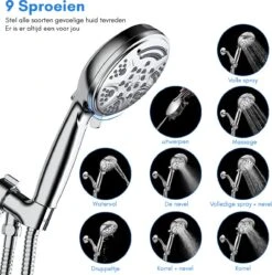 Salvano Douchekop - Waterbesparend - Regendouche - 9 Standen 11 Salvano Douchekop - Waterbesparend - Regendouche - 9 Standen -Badkamer Kast Winkel 1192x1200 9