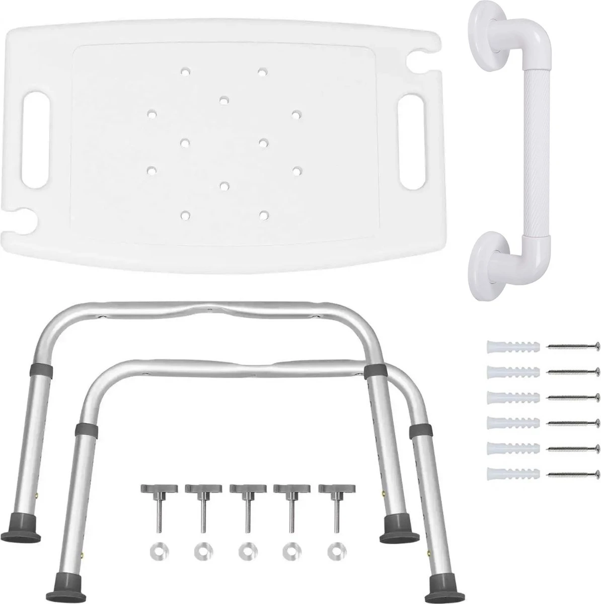 Life&Home Douchekruk - Wandbeugel Bijgeleverd - Douchestoel - 6 Hoogtes - Max 130 Kg - Handgrepen 8 Life&Home Douchekruk - Wandbeugel Bijgeleverd - Douchestoel - 6 Hoogtes - Max 130 Kg - Handgrepen - Afbeelding 8