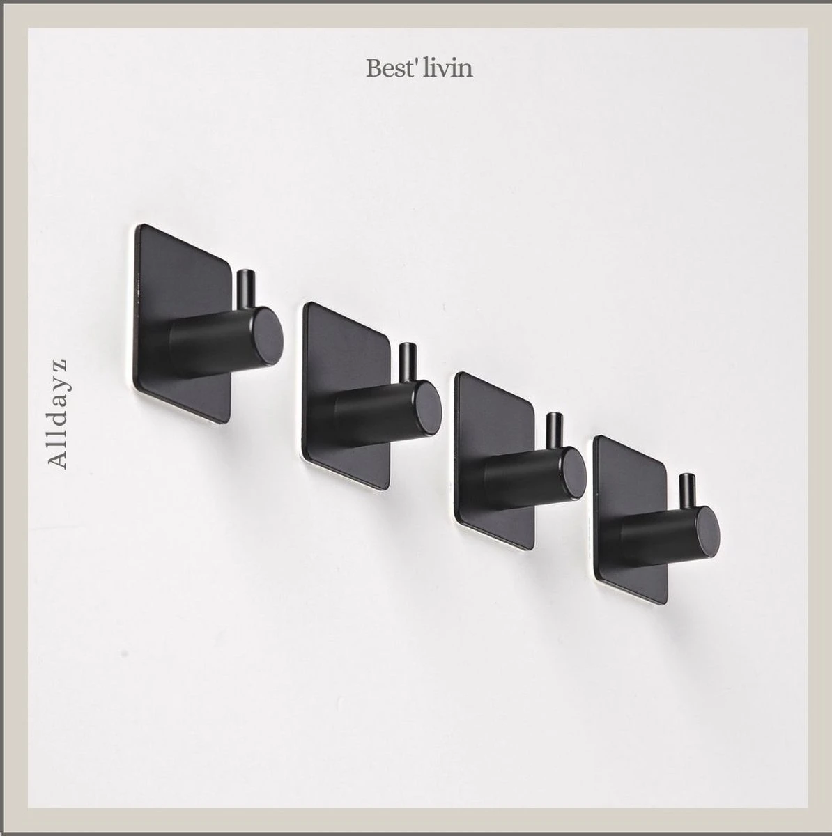 Merkloos Handdoekhaak 4 + 1 GRATIS Set Zonder Boren - RVS - Zwart - Vierkant Zelfklevend - Badjas - Theedoek Hanger Keuken Badkamer Handdoek Haakjes 3 Merkloos Handdoekhaak 4 + 1 GRATIS Set Zonder Boren - RVS - Zwart - Vierkant Zelfklevend - Badjas - Theedoek Hanger Keuken Badkamer Handdoek Haakjes - Afbeelding 3