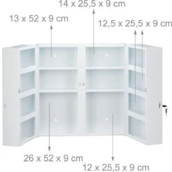 Relaxdays Medicijnkastje Afsluitbaar - Medicatiekastje - Badkamerkast Medicijnen - Wit -Badkamer Kast Winkel 1195x1200 15