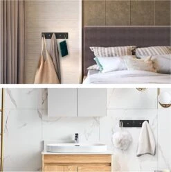 Merkloos Handdoekhaakjes - 3 In 1 Handdoekhaak - Wandhaak - Muurhaak - Zwart -Badkamer Kast Winkel 1195x1200 3