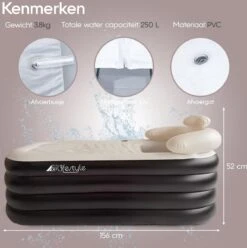 HBKS Lifestyle Bad – Opblaasbaar Ligbad – Bath Bucket – Zitbad Voor Volwassenen - Ijsbad Wim Hof Methode - Badkuip – Ice Bath – Zwart -Badkamer Kast Winkel 1196x1200 24