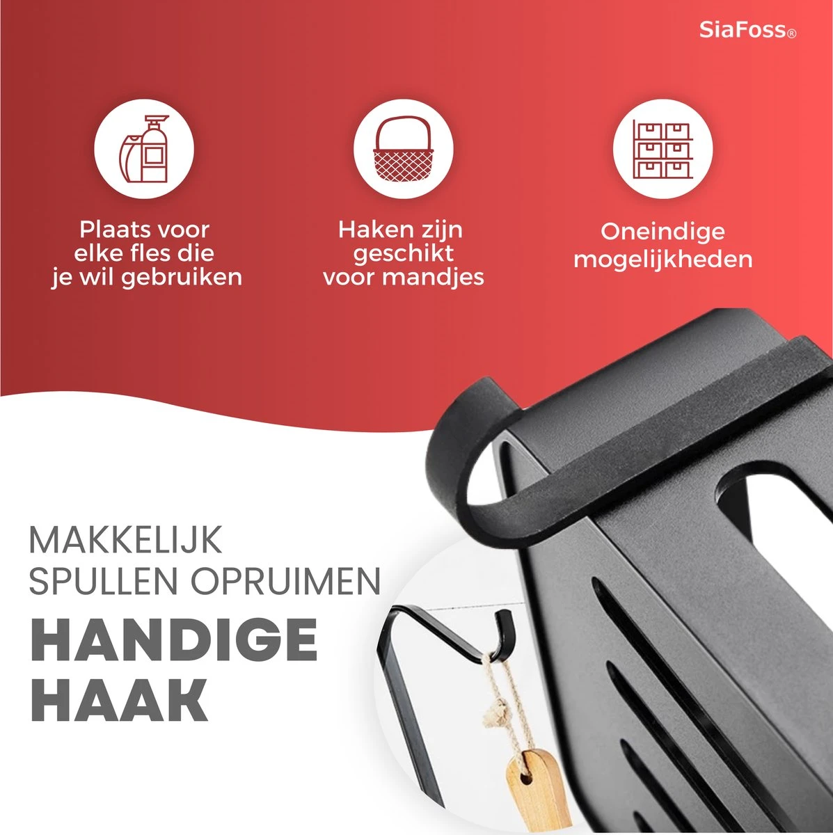 SIAFOSS Doucherek Zonder Boren Doucherek Hangend - 100% Stevig - 100% RVS - Hangend Badkamerrekje - Doucherek Aan Douchewand - Badkamer Accessoires - RVS Zwart - 2 Laags - Douchemand 7 SIAFOSS Doucherek Zonder Boren Doucherek Hangend - 100% Stevig - 100% RVS - Hangend Badkamerrekje - Doucherek Aan Douchewand - Badkamer Accessoires - RVS Zwart - 2 Laags - Douchemand - Afbeelding 7