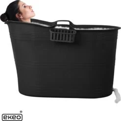 EKEO Zitbad - 210L - Mobiele Badkuip - Bath Bucket - Zwart -Badkamer Kast Winkel 1197x1200 31