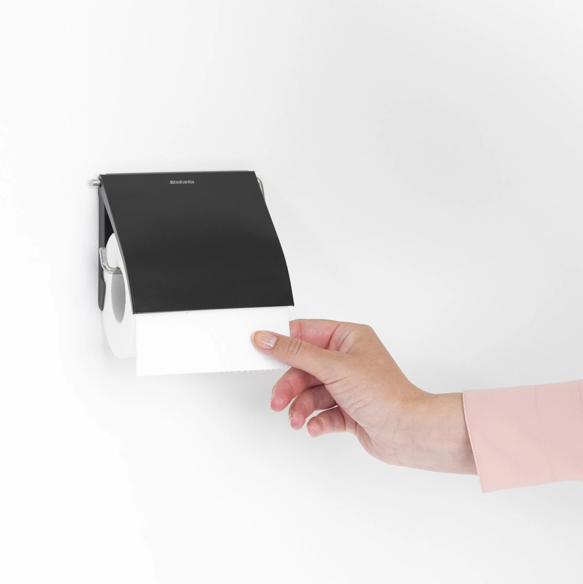 Brabantia ReNew WC Rolhouder - Met Klep - Matt Black 2 Brabantia ReNew WC Rolhouder - Met Klep - Matt Black - Afbeelding 2