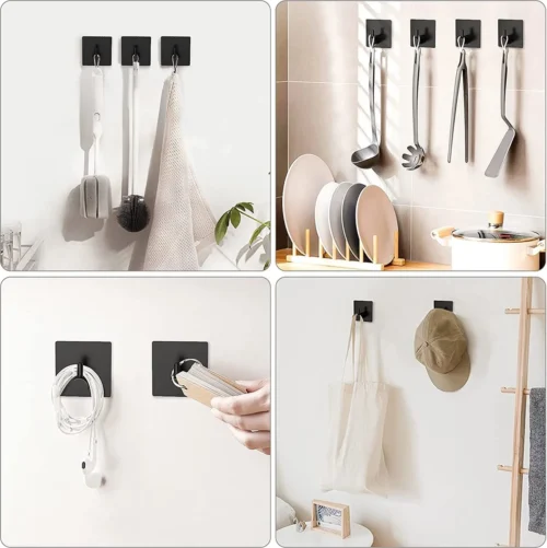 4x Zelfklevende Handdoekhaakjes Haakjes Ophanghaakjes Haken Zwart 10 4x Zelfklevende Handdoekhaakjes Haakjes Ophanghaakjes Haken Zwart -Badkamer Kast Winkel 1197x1200