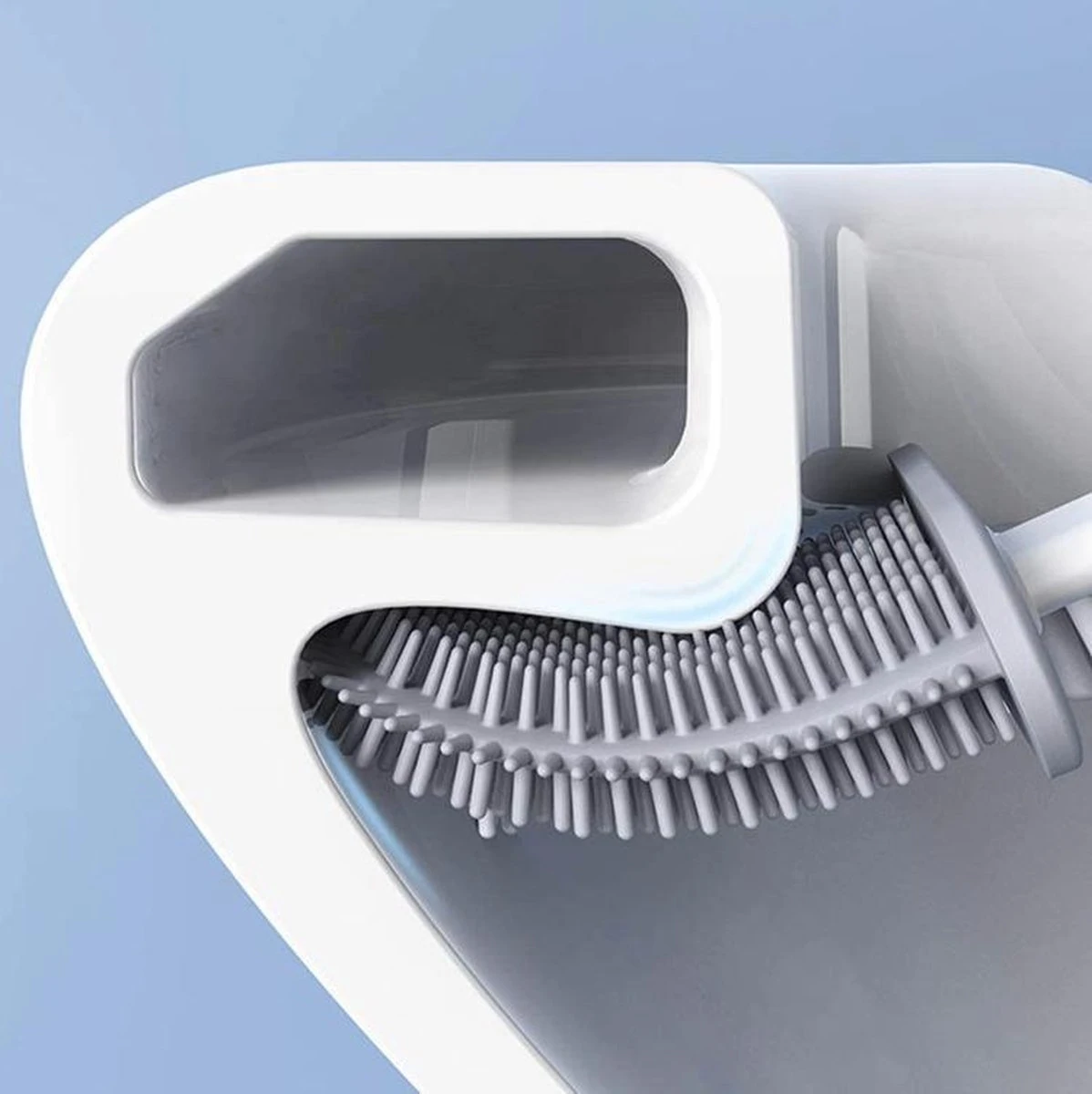 Easy Clean - Flexible Siliconen Wc Borstel Met Houder - Gesloten Onderkant - Ophangbaar - Vernieuwd Design - Toiletborstel - Wit - WC Borstel 5 Easy Clean - Flexible Siliconen Wc Borstel Met Houder - Gesloten Onderkant - Ophangbaar - Vernieuwd Design - Toiletborstel - Wit - WC Borstel - Afbeelding 5