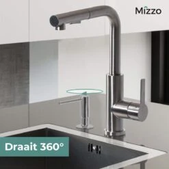 Mizzo Zeepdispenser 300ML - Zeeppompje - Inbouw Keukenblad - Chroom -Badkamer Kast Winkel 1199x1200