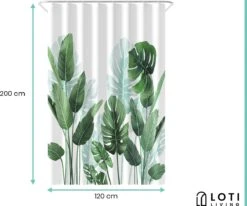 Loti Living Douchegordijn Anti Schimmel – Strelitzia - Inclusief Ringen – Waterdicht - Polyester - Douchegordijn 120x200 Cm 7 Loti Living Douchegordijn Anti Schimmel – Strelitzia - Inclusief Ringen – Waterdicht - Polyester - Douchegordijn 120x200 Cm -Badkamer Kast Winkel 1200x1000 19