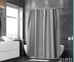 Loti Living Douchegordijn Anti Schimmel – Grijs - Inclusief Ringen – Waterdicht - Polyester - Douchegordijn 180x200 Cm -Badkamer Kast Winkel 1200x1000 23