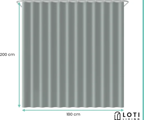 Loti Living Douchegordijn Anti Schimmel – Grijs - Inclusief Ringen – Waterdicht - Polyester - Douchegordijn 180x200 Cm 7 Loti Living Douchegordijn Anti Schimmel – Grijs - Inclusief Ringen – Waterdicht - Polyester - Douchegordijn 180x200 Cm -Badkamer Kast Winkel 1200x1000 24