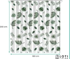 Loti Living Douchegordijn Anti Schimmel – Blaadjes - Inclusief Ringen – Waterdicht - Polyester - Douchegordijn 180x200 Cm 9 Loti Living Douchegordijn Anti Schimmel – Blaadjes - Inclusief Ringen – Waterdicht - Polyester - Douchegordijn 180x200 Cm -Badkamer Kast Winkel 1200x1000 28