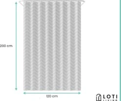Loti Living Douchegordijn Anti Schimmel – Grijs Patroon - Inclusief Ringen – Waterdicht - Polyester - Douchegordijn 120x200 Cm 5 Loti Living Douchegordijn Anti Schimmel – Grijs Patroon - Inclusief Ringen – Waterdicht - Polyester - Douchegordijn 120x200 Cm -Badkamer Kast Winkel 1200x1000 36