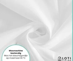Loti Living Douchegordijn Anti Schimmel – Wit - Inclusief Ringen – Waterdicht - Polyester - Douchegordijn 180x200 Cm -Badkamer Kast Winkel 1200x1000 45