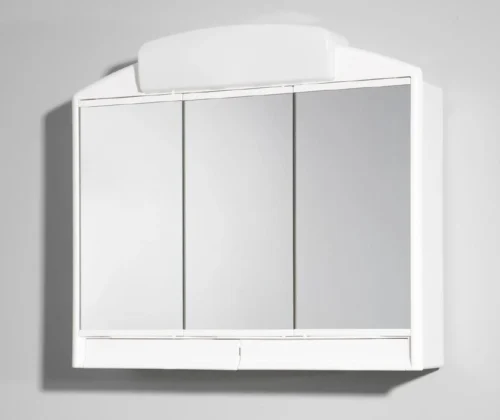 Badkamerkast Met Spiegel - 3 Deurs - Wit - Stopcontact En Verlichting (niet Inbegrepen)