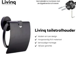 Toiletaccessoireset Zwart 3-delig - Luxe Toilet Set - Toiletborstel Met Houder - Toiletrolhouder Met Klep - Handdoekhaak -Badkamer Kast Winkel 1200x1008 5