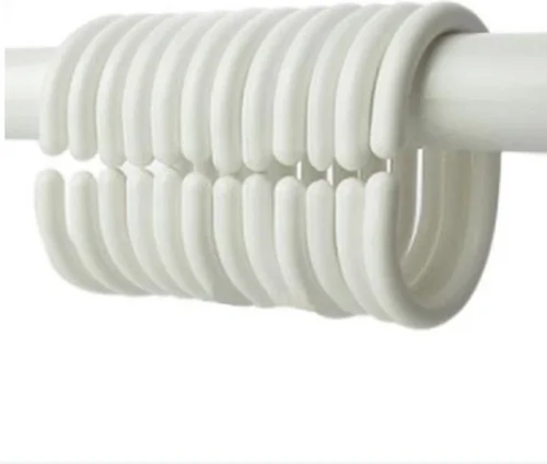 Merkloos Douchegordijn Ringen Set/12 Stuks - Wit - Ringen Douche Gordijn - Curtain Rings