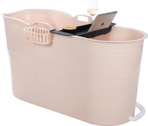 HelloBath® - Bath Bucket - XL - 125 Cm - Brazilian Sand - Zitbad - Ligbad (Verzending In Doos) - Incl. Badplank En Kraantje