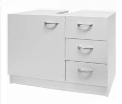 Deuba Badkamermeubel 3 Lades 63x54x30cm Wit Wastafelmeubel Onderkast -Badkamer Kast Winkel 1200x1026 2