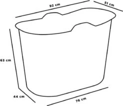 Zitbad Voor Volwassenen - Bath Bucket - Blauw - 200L -Badkamer Kast Winkel 1200x1031 2