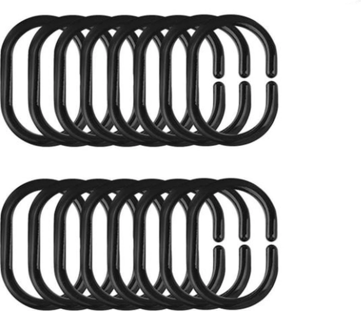 FSW-Products - 12 Stuks - Gordijnringen - 4.6x2.9cm - Buigbaar - Douchegordijn - Ringen Voor Gordijnen - Ring - Gordijnhaken - Haken - Gordijn - Douchegordijnringen - Zwart 4 FSW-Products - 12 Stuks - Gordijnringen - 4.6x2.9cm - Buigbaar - Douchegordijn - Ringen Voor Gordijnen - Ring - Gordijnhaken - Haken - Gordijn - Douchegordijnringen - Zwart - Afbeelding 4