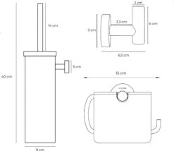Toiletaccessoireset Zwart 3-delig - Luxe Toilet Set - Toiletborstel Met Houder - Toiletrolhouder Met Klep - Handdoekhaak -Badkamer Kast Winkel 1200x1039