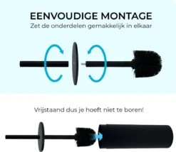 VDN Stainless Toiletborstel Met Houder - Toiletborstelhouder - Zwart - Wc Borstel Met Houder - RVS - Vrijstaand -Badkamer Kast Winkel 1200x1042