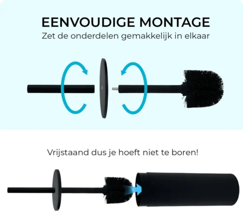 VDN Stainless Toiletborstel Met Houder - Toiletborstelhouder - Zwart - Wc Borstel Met Houder - RVS - Vrijstaand -Badkamer Kast Winkel 1200x1042