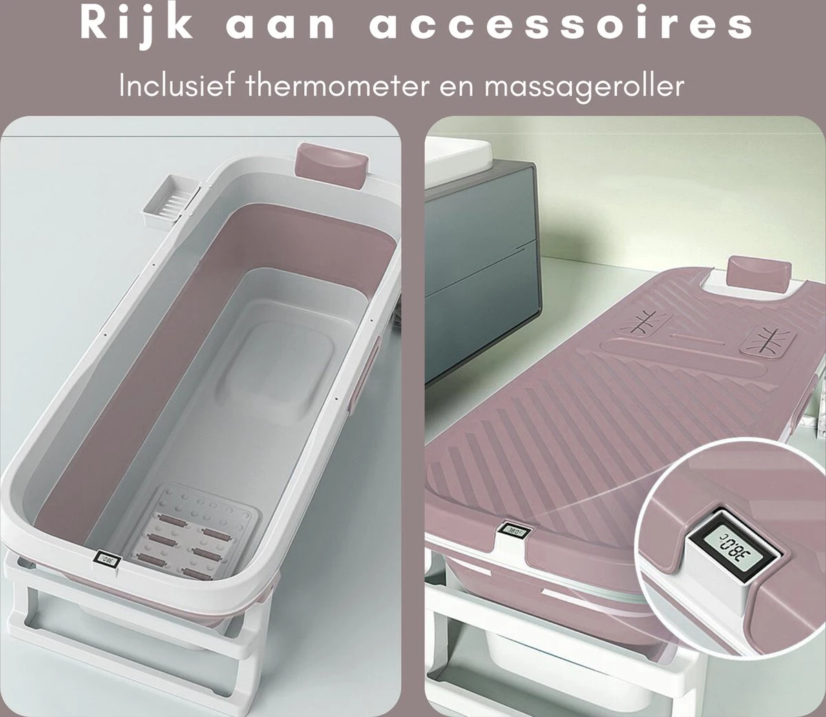 Livista® - Opvouwbaar Bad - Roze - Zitbad - Inklapbaar - Bath Bucket - 150 CM LANG - XL - Incl. Thermometer & Onderwater LED Lichten 6 Livista® - Opvouwbaar Bad - Roze - Zitbad - Inklapbaar - Bath Bucket - 150 CM LANG - XL - Incl. Thermometer & Onderwater LED Lichten - Afbeelding 6