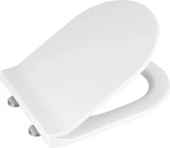 WENKO WC Bril Habos - Wit Thermoplast - Easy-Close Sluiting - Fix-Clip Bevestiging In RVS - Toiletbril - Toiletzitting