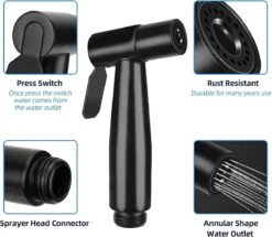 BOTC Bidet Handdouche - Shattaf - Bidet Sproeier - Bidetkraan - Zwart 10 BOTC Bidet Handdouche - Shattaf - Bidet Sproeier - Bidetkraan - Zwart -Badkamer Kast Winkel 1200x1045 3