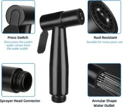 Merkloos Bidet Handdouche - Shattaf - Bidet Sproeier - Bidetkraan - Handheld Bidet Spray Met 120 Cm Doucheslang / Houder- Zwart 18 Merkloos Bidet Handdouche - Shattaf - Bidet Sproeier - Bidetkraan - Handheld Bidet Spray Met 120 Cm Doucheslang / Houder- Zwart -Badkamer Kast Winkel 1200x1045 4