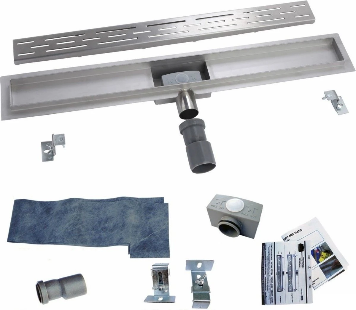 Aloni RVS Douchegoot Flens Met Uitneembaar Sifon 80cm 6 Aloni RVS Douchegoot Flens Met Uitneembaar Sifon 80cm - Afbeelding 6