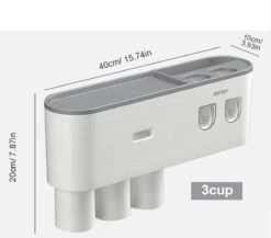 LuxeBass Tandenborstel Organizer | Tandenborstelhouder | Automatisch Tandpasta Dispenser | Met Lade En Opbergvak Voor Badkamer - LB544 -Badkamer Kast Winkel 1200x1053